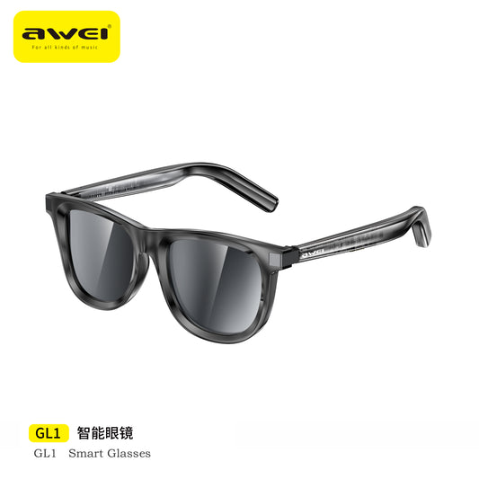 Awei GL1 Smart Audio Glasses - HD Calls, Wearing Detection, Voice Control, 7H Battery, UV400 Protection