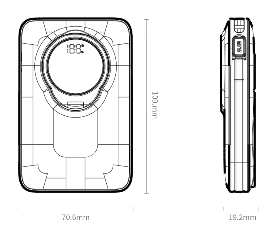 Awei H45A 3-in-1 Power Bank Station - 10000mAh, 22.5W Fast Charge, 10W Wireless, Built-in Stand & Cable
