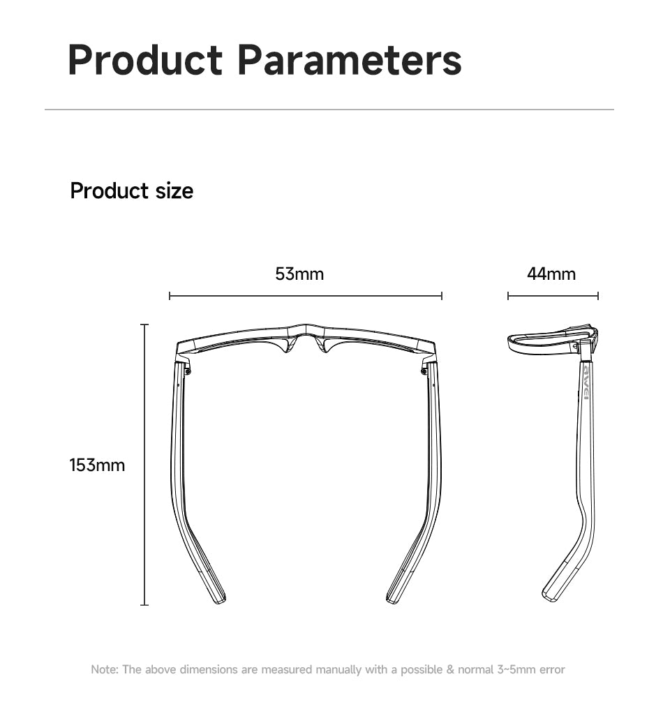 Awei GL1 Smart Audio Glasses - HD Calls, Wearing Detection, Voice Control, 7H Battery, UV400 Protection