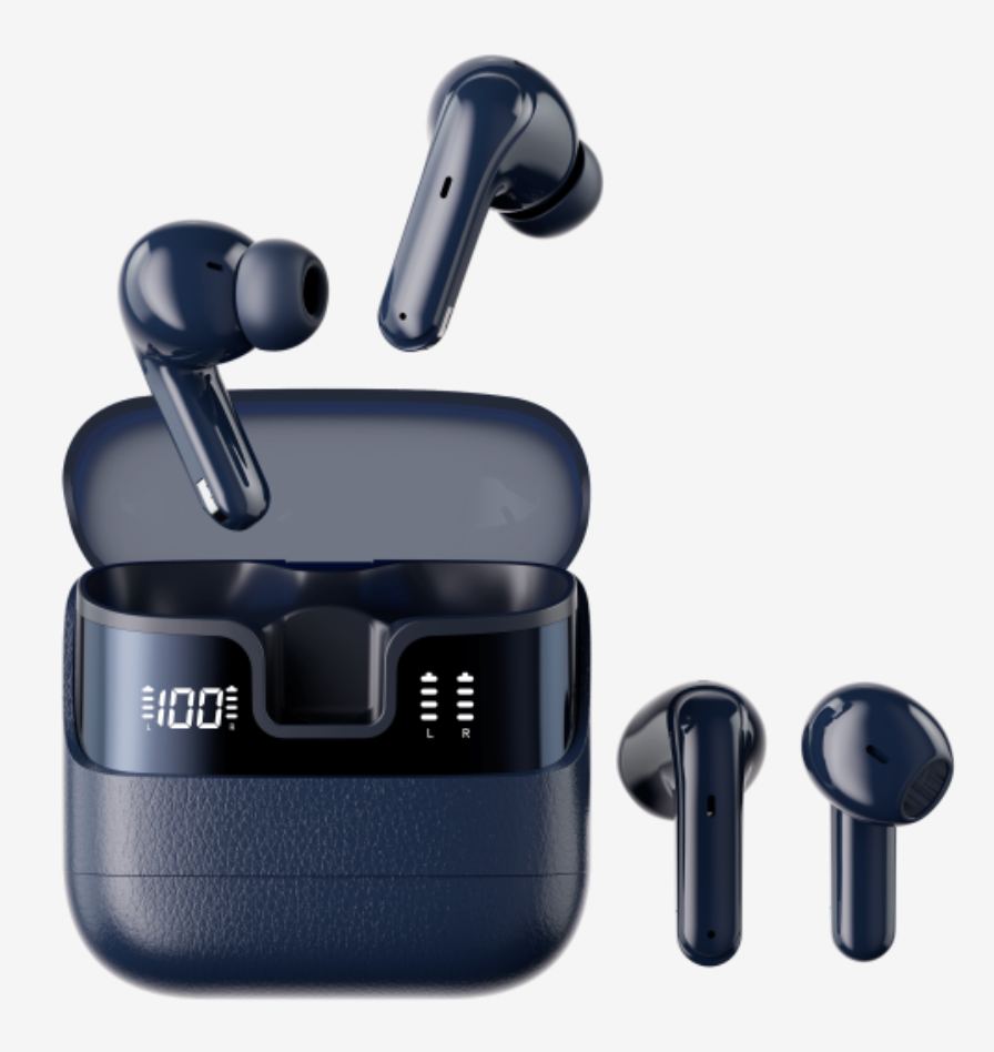 P-M10+ / M10 TWS Headphones – 2 Pairs in One Case, ENC Noise Cancelling, Digital Display, Premium Leather | MONOISE