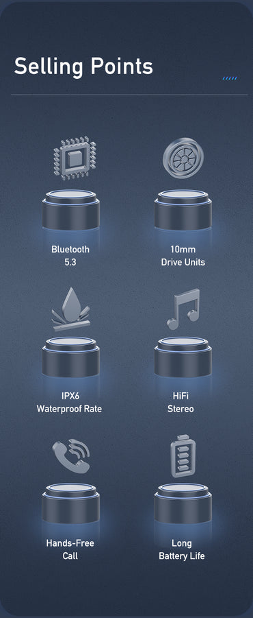 Awei T1 Pro True Wireless Earbuds - IPX6 Waterproof, 36H Playtime, 10mm Drivers, Touch Control