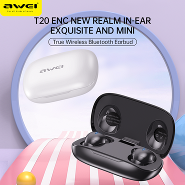 Awei T20 ENC True Wireless Earbuds - Bluetooth 5.4, 35H Playtime, IPX5 Waterproof, for Sports & Calls