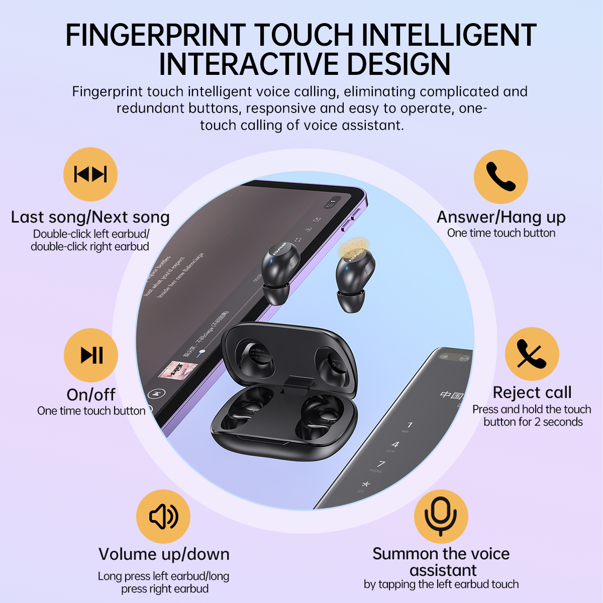 Awei T20 ENC True Wireless Earbuds - Bluetooth 5.4, 35H Playtime, IPX5 Waterproof, for Sports & Calls