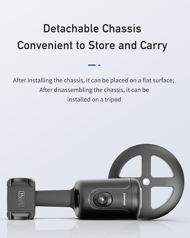 Awei X48 AI 360° Auto-Face Tracking Phone Holder - Gesture Control, No App Needed, for Content Creation