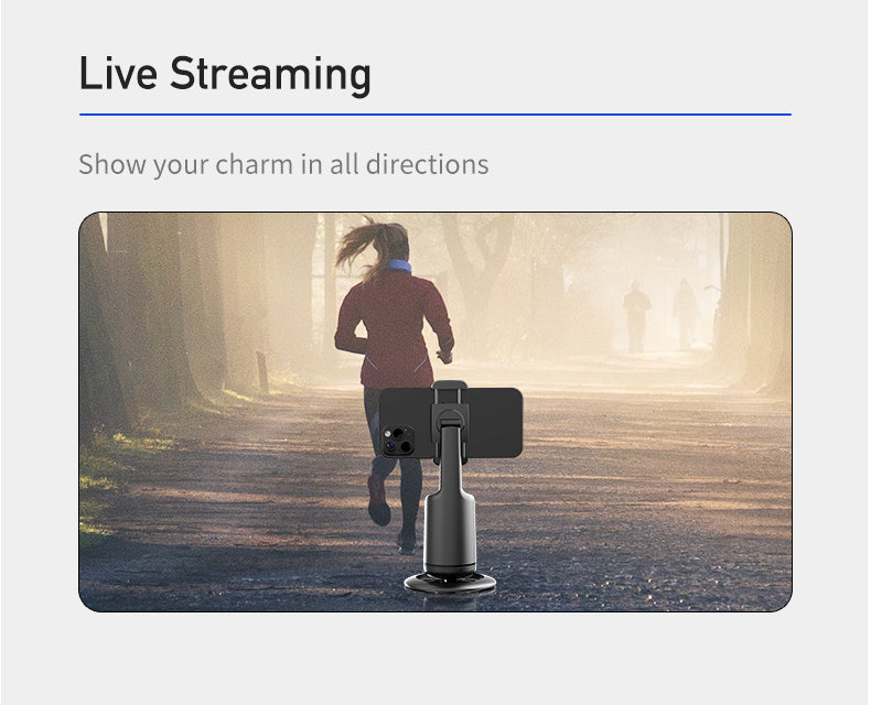Awei X48 AI 360° Auto-Face Tracking Phone Holder - Gesture Control, No App Needed, for Content Creation