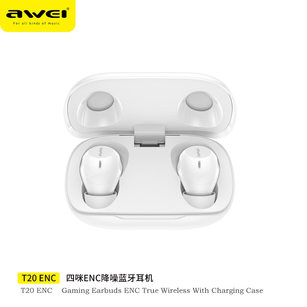 Awei T20 ENC True Wireless Earbuds - Bluetooth 5.4, 35H Playtime, IPX5 Waterproof, for Sports & Calls